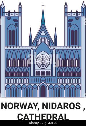 Norvège, Nidaros , Cathedral Voyage repère illustration vecteur Illustration de Vecteur