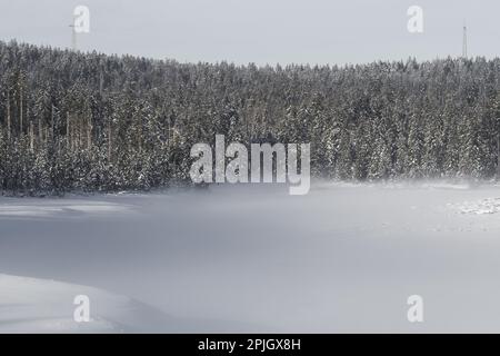 Vue sur l'étang Oder du parc national de Harz Banque D'Images