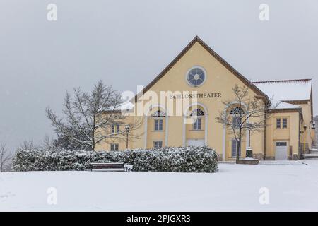 Château de Ballenstedt et Théâtre Harz en hiver Banque D'Images