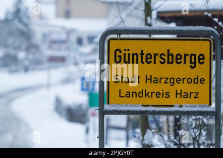 Guentersberge dans les montagnes Harz impressions d'hiver Banque D'Images