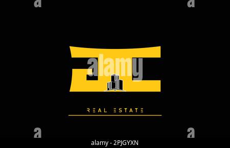 Lettres immobilières initiales Monogram logo JC , CJ Illustration de Vecteur