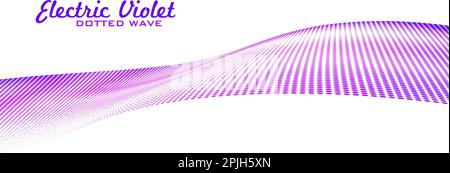 Vague en pointillés à perspective violet électrique abstraite avec effet demi-ton. Graphiques vectoriels Illustration de Vecteur