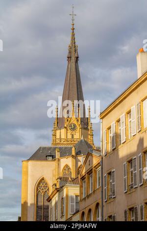 Impression d'une ville nommée Metz, située en Lorraine en France en hiver Banque D'Images