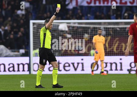 Rome, Italie. 02nd avril 2023. Arbitre Massimiliano Irrati pendant les 28th jours de la série A Championship entre A.S. Roma contre U.C. Sampdoria sur 2 avril 2023 au Stadio Olimpico à Rome, Italie. Crédit : Live Media Publishing Group/Alay Live News Banque D'Images