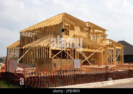 Georgetown, Texas USA - cadre en bois de la nouvelle maison en construction Banque D'Images