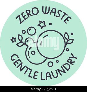 Pas de déchets de linge doux, autocollants de détergent Illustration de Vecteur