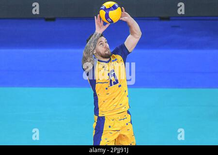 Vitaliy Shtchytkov (Ukraine). Championnat du monde de volleyball 2022. Quarts de finale Banque D'Images