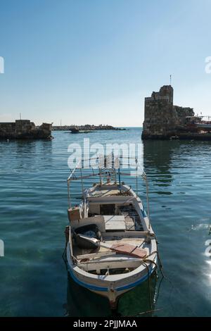 Bateau de pêche Byblos liban Moyen-Orient Banque D'Images