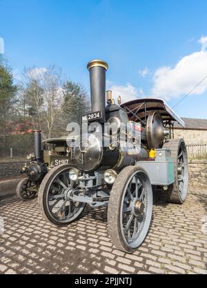 Replica Fowler Road Locomotive 16263Talisman au gala à vapeur du musée Beamish, Angleterre, Royaume-Uni Banque D'Images