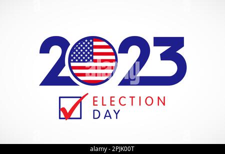 2023 jour d'élection États-Unis. Vote américain, création de bannière de débat politique ou invitation à la campagne. Illustration vectorielle Illustration de Vecteur