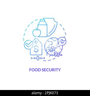 Icône concept dégradé bleu sécurité alimentaire Illustration de Vecteur