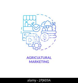 Marketing agricole dégradé bleu icône concept Illustration de Vecteur