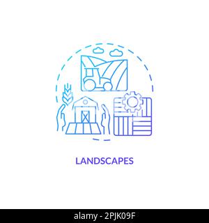 Icône de concept de dégradé bleu de paysages Illustration de Vecteur