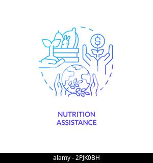 Icône de concept de gradient bleu d'assistance nutritionnelle Illustration de Vecteur