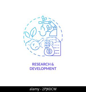 Recherche et développement dégradé bleu icône concept Illustration de Vecteur