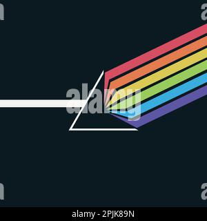 faisceau lumineux à travers prisme dispersion dos sombre Illustration de Vecteur