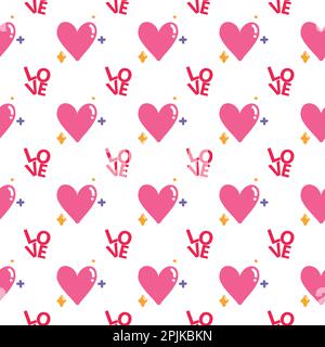 J'adore le motif sans coutures. Motif amoureux. Motif amour. Motif cardiaque. Motif sans couture Illustration de Vecteur