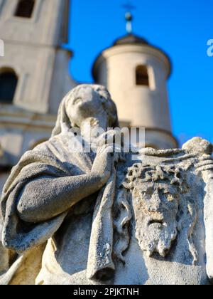 Calvary église (Kalvaria templom) près de la ville. La ville médiévale de Koszeg dans l'ouest de la Transdanubia près de la frontière autrichienne, la Hongrie Banque D'Images