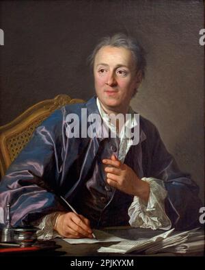 Denis Diderot, écrivain - Portrait de Denis Diderot (1713-1784), ecrivain, philosophie, encyclopédique francais, peinture de Louis Michel Van Loo (1707-1771) Huile sur toile, 1767 Musée du Louvre Banque D'Images