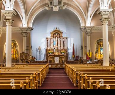 Basilique Saint Mary, Phoenix, Arizona. Fondée en 1881, vitrail reconstruit à partir de 1915 Banque D'Images