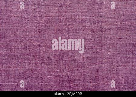 Tissu, arrière-plan ou texture en lin naturel, lilas violet, vue du dessus, gros plan, horizontal Banque D'Images