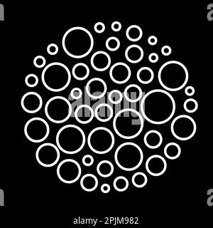 Masque gobo. De nombreuses formes de cercle blanc formant des rayons de lumière Illustration de Vecteur