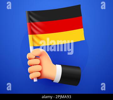 3D main tenant drapeau national de l'Allemagne. Illustration vectorielle Illustration de Vecteur