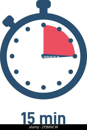 Ensemble d'icônes de chronomètre indiquant le temps - 15 minutes ou secondes. Rouge et noir. Ensemble de minuteries minimalistes. Concept de temps de cuisson. Illustration vectorielle Illustration de Vecteur