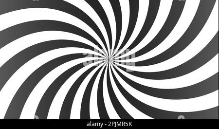 Arrière-plan Sunburst avec rayons noir, blanc et gris. Arrière-plan en spirale incurvé et en rotation avec rayons. Noir, gris. Illustration vectorielle plate Illustration de Vecteur