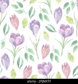 modèle classique sans couture avec des fleurs et des feuilles d'aquarelle dessinées à la main. illustration d'aquarelle botanique et arrière-plan Illustration de Vecteur