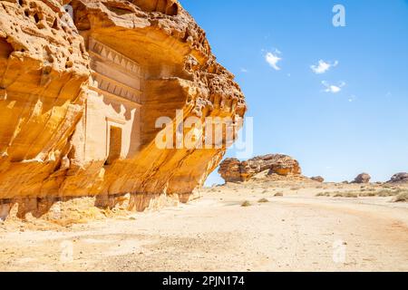 Tombes de Jabal al ahmar sculptées en pierre, Al Ula, Arabie Saoudite Banque D'Images