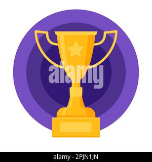 Ensemble ou collection d'icônes de trophée d'or. Série de prix d'or. Symboles de réussite, récompense pour les icônes plates du gagnant. Prix du sport. Symboles de trophées. Illustration vectorielle Illustration de Vecteur