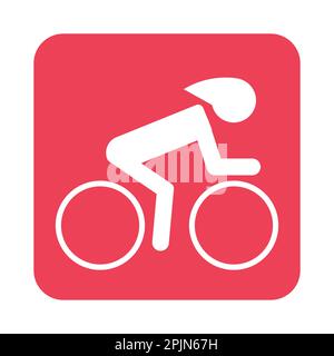 Icône de sport cycliste. Symbole de silhouette d'athlète sur fond isolé. Illustration vectorielle Illustration de Vecteur