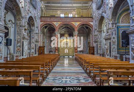 Palerme, Italie - 26 décembre 2018: La nef de l'église Santa Caterina d'Alessandria Banque D'Images