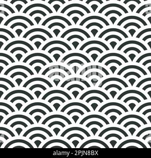 Motif traditionnel sans couture japonais. Modèle asiatique seigaiha sans couture avec vagues de mer ou vagues de l'océan. Décoration abstraite, applicable à l'arrière-plan o Illustration de Vecteur