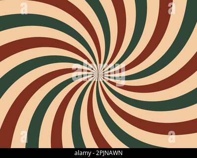 Arrière-plan rétro avec courbes, rayons ou rayures au centre. Bandes en spirale rotatives. Arrière-plan rouge et vert. Turquoise et rouge. Vecteur illu Illustration de Vecteur