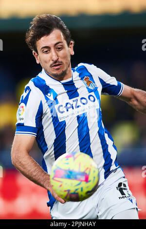 Mikel Oyarzabal (Real Sociedad, #10) en action pendant le match LaLiga Santander entre Villarreal CF et Real Sociedad à Estadio de la Ceramica on Banque D'Images