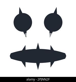 Visage de monstre d'Halloween. Autocollant Halloween. Visage de monstre comme la citrouille d'halloween, le crâne, le vampire. Icônes d'horreur. Illustration vectorielle Illustration de Vecteur
