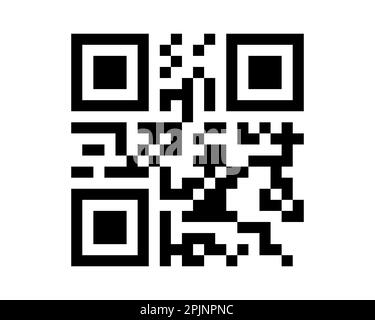 Exemple de code QR. Modèle de code 2D sur un arrière-plan isolé. Illustration vectorielle Illustration de Vecteur