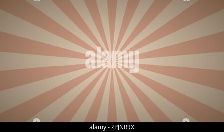 Arrière-plan rétro avec rayons ou rayures au centre. Arrière-plan rétro Sunburst ou Sunburst. Toile de fond abstraite Star Burst. Couleur marron. Illustration vectorielle Illustration de Vecteur