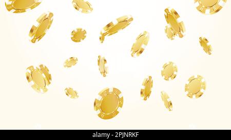 Jetons de poker VIP en vol autour du centre.Jeu de hasard, jeux de casino 3d Golden Chips.Argent de jeu de pari.Illustration vectorielle Illustration de Vecteur