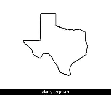 Carte de l'État du Texas. Carte DE l'état DES ÉTATS-UNIS. Symbole contour du Texas. Illustration vectorielle Illustration de Vecteur