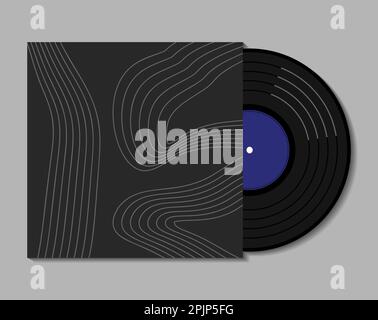 Pochette en vinyle bleu pour album et album. Conception vectorielle Illustration de Vecteur