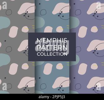 Motifs de Memphis dans un style contemporain. Vecteur Illustration de Vecteur