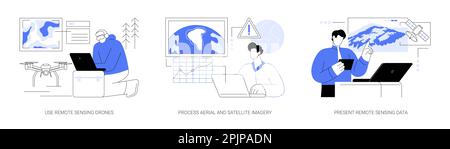 Illustrations vectorielles abstraites de détection à distance. Illustration de Vecteur