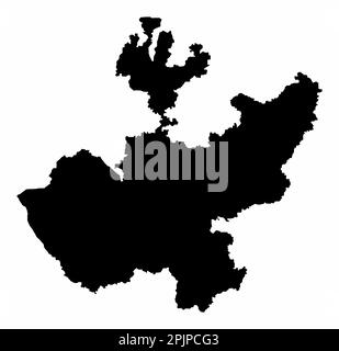 Silhouette de carte de Jalisco isolée sur fond blanc, Mexique Illustration de Vecteur