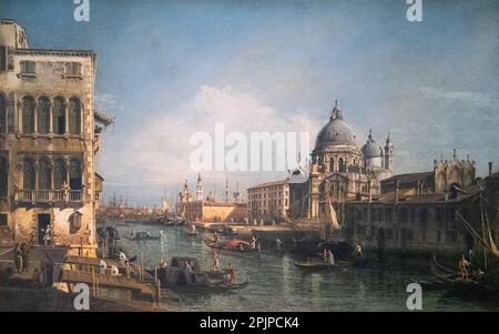 Bernardo Bellotto peinture, vue à l'entrée du Grand Canal Venise 1741, signé comme son oncle, Canaletto. Peintre italien, 18th siècle, 1700s Banque D'Images