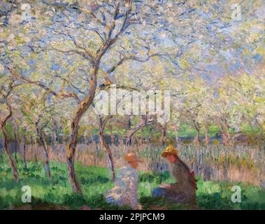 Claude Monet peinture; Springtime, 1886 huile sur toile, Giverny, France; 19th siècle peintre impressionniste français. Exemple d'impressionnisme français. Banque D'Images