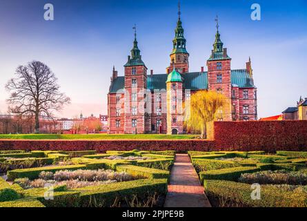 Copenhague, Danemark. Rosenborg Slot est un château de 17th ans, connu pour ses beaux jardins. Banque D'Images