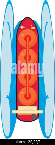 Vecteur isométrique d'icône de réservoir de gaz. Grand navire de cargaison marchand et icône de la vague de l'océan. Cargo, transport maritime, vue de dessus Illustration de Vecteur